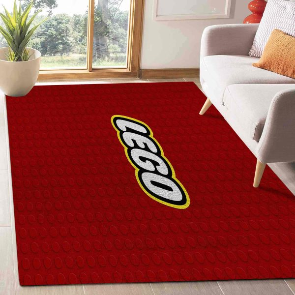 Lego Brick Texture Area Rug Red Playroom Carpet 3 - Azhippie.com